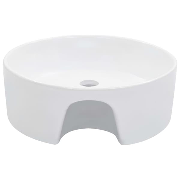 vidaXL Vask med overløpsfunksjon 36x13 cm keramikk hvit