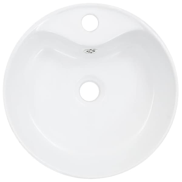 vidaXL Vask med overløpsfunksjon 36x13 cm keramikk hvit