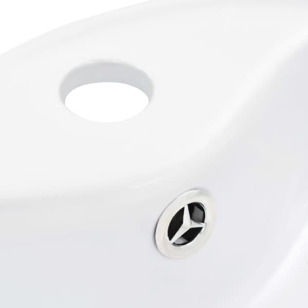 vidaXL Vask med overløpsfunksjon 36x13 cm keramikk hvit