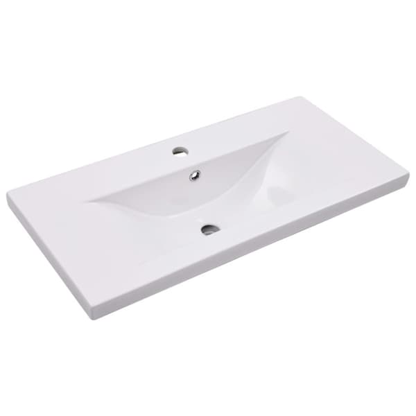 vidaXL indbygget håndvask 81x39,5x18,5 cm keramisk hvid
