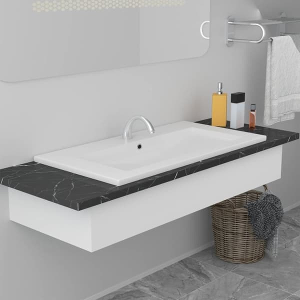 vidaXL indbygget håndvask 81x39,5x18,5 cm keramisk hvid