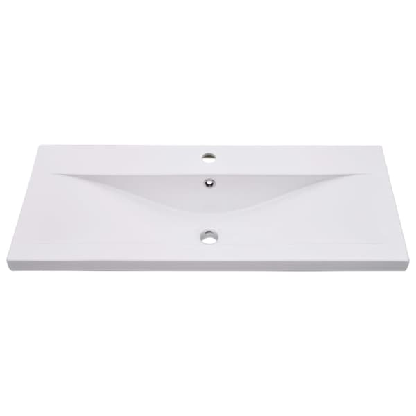 vidaXL indbygget håndvask 91x39,5x18,5 cm keramisk hvid
