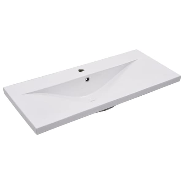 vidaXL indbygget håndvask 91x39,5x18,5 cm keramisk hvid