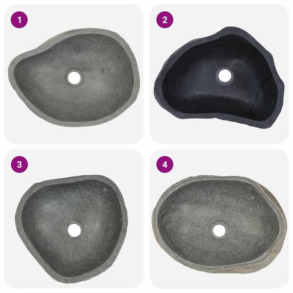 vidaXL Tvättställ flodsten oval (37-46)x(29-36) cm