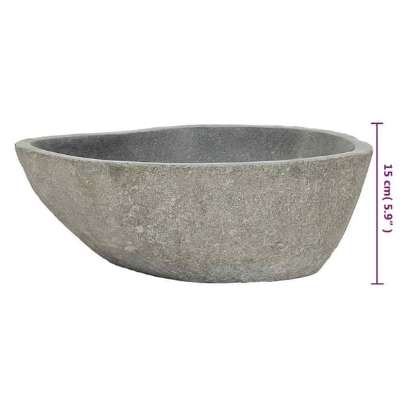 vidaXL Tvättställ flodsten oval (37-46)x(29-36) cm