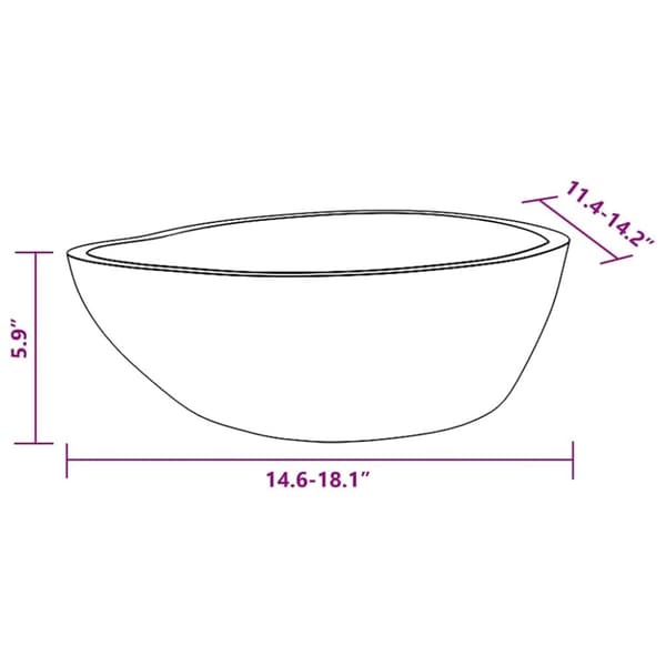 vidaXL Tvättställ flodsten oval (37-46)x(29-36) cm