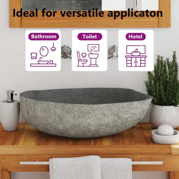 vidaXL Servant oval elvestein 45-53 cm