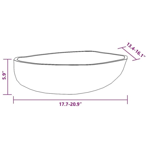 vidaXL Servant oval elvestein 45-53 cm