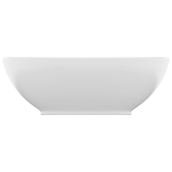 vidaXL Lyxigt ovalt handfat matt vit 40x33 cm keramik