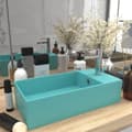 Miniatyrbilde 1 av 7: vidaXL Badeservant med overløp keramisk lysegrønn