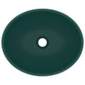 Miniatyrbillede 4 af 6: vidaXL luksuriøs håndvask 40x33 cm keramisk oval mat mørkegrøn