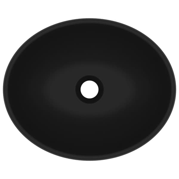 vidaXL luksuriøs håndvask 40x33 cm keramisk oval mat sort