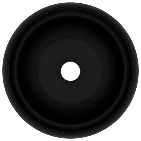 vidaXL Luksuriøs servant rund matt svart 40x15 cm keramisk