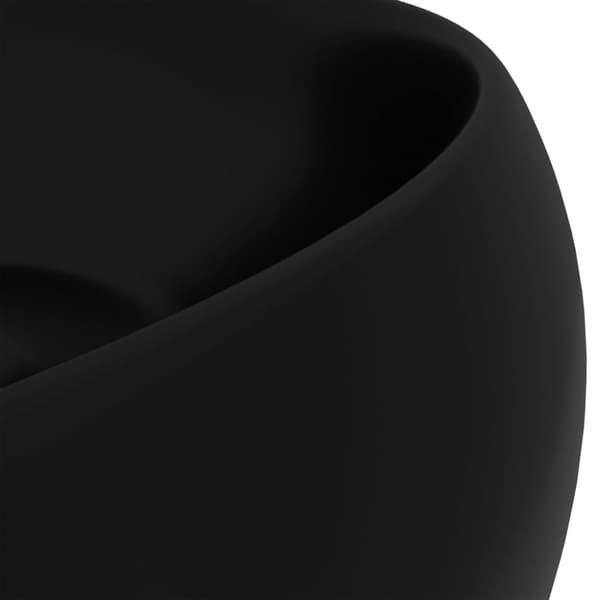 vidaXL Luksuriøs servant rund matt svart 40x15 cm keramisk