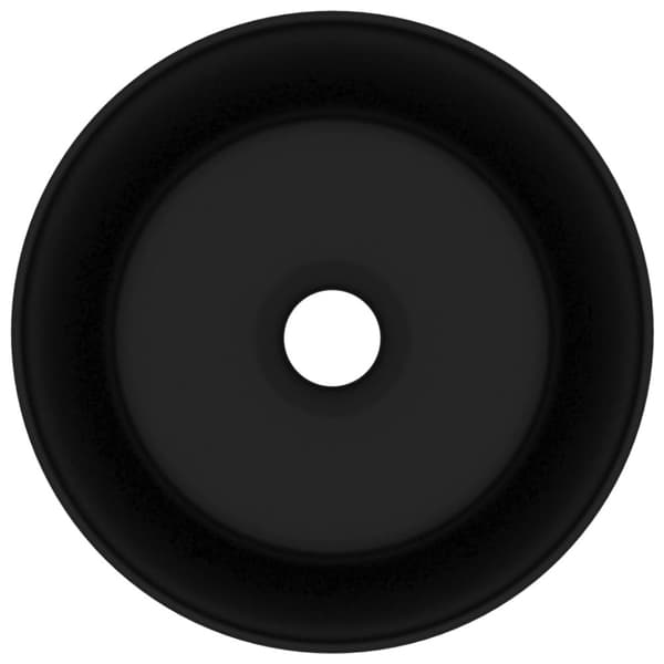 vidaXL Luksuriøs servant rund matt svart 40x15 cm keramisk