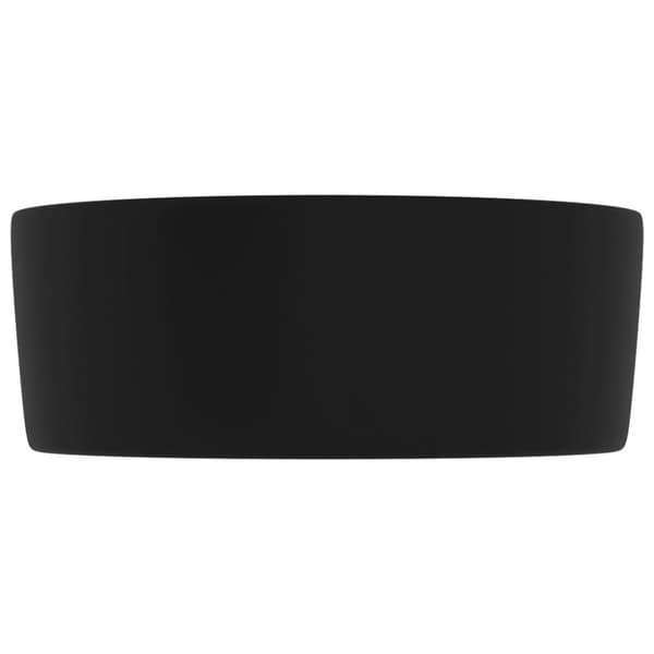 vidaXL Luksuriøs servant rund matt svart 40x15 cm keramisk