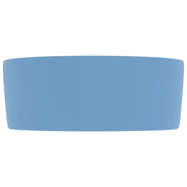 vidaXL Luksuriøs servant rund matt lyseblå 40x15 cm keramisk