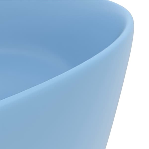vidaXL Luksuriøs servant rund matt lyseblå 40x15 cm keramisk