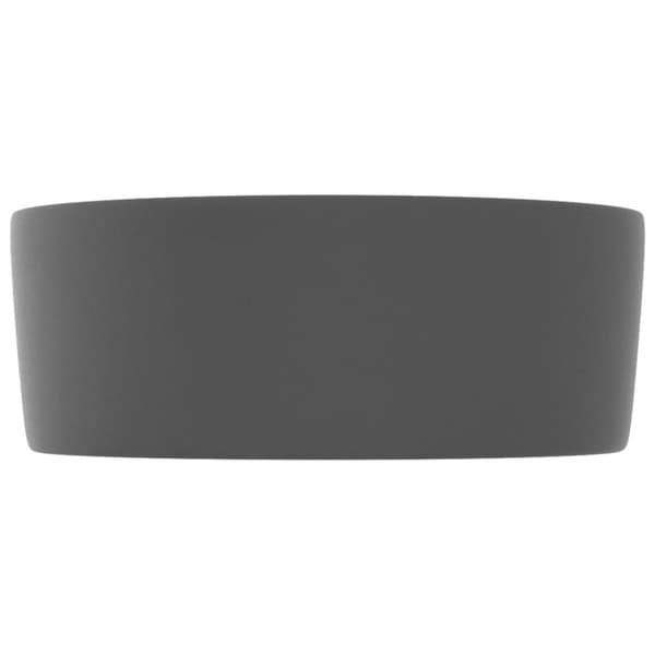 vidaXL Luksuriøs servant rund matt mørkegrå 40x15 cm keramisk