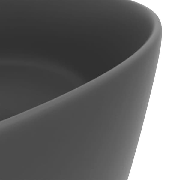 vidaXL Luksuriøs servant rund matt mørkegrå 40x15 cm keramisk