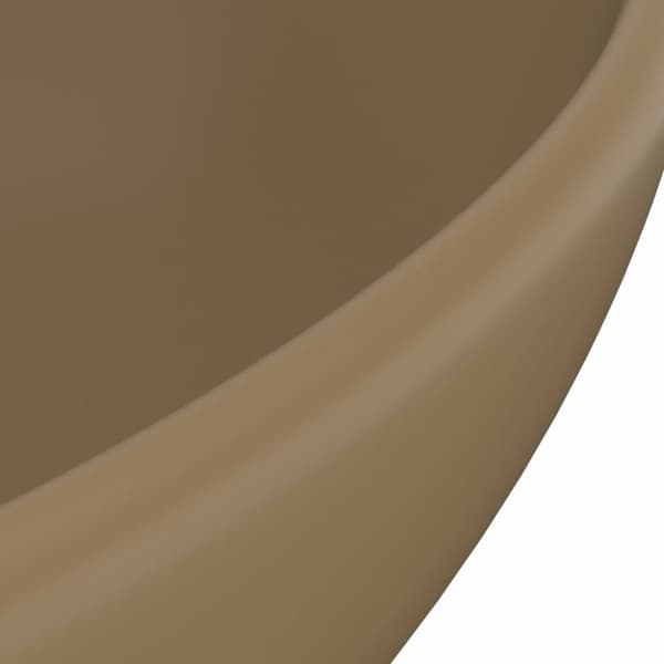 vidaXL luksuriøs håndvask 40x33 cm keramisk oval mat cremefarvet