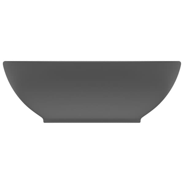 vidaXL luksuriøs håndvask 40x33 cm keramisk oval mat mørkegrå