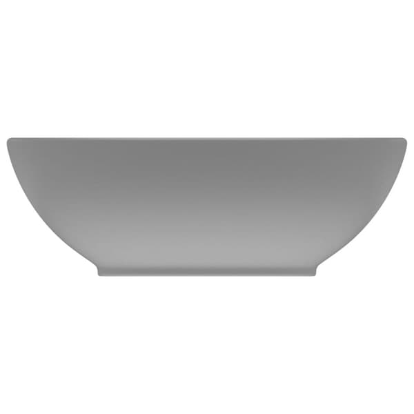 vidaXL luksuriøs håndvask 40x33 cm keramisk oval mat lysegrå
