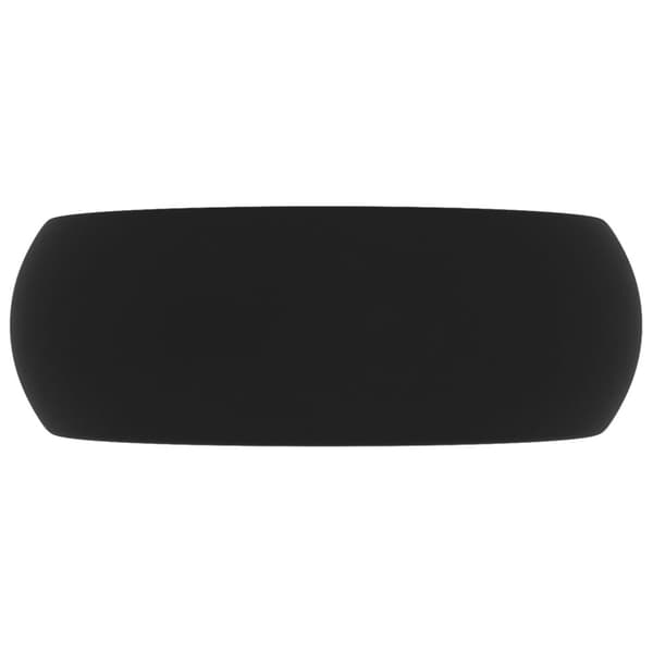 vidaXL luksuriøs håndvask 40x15 cm rund keramik mat sort