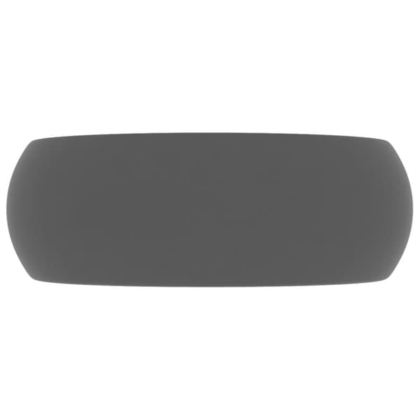 vidaXL luksuriøs håndvask 40x15 cm rund keramik mat mørkegrå