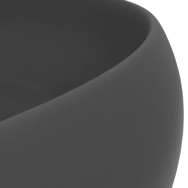 vidaXL luksuriøs håndvask 40x15 cm rund keramik mat mørkegrå