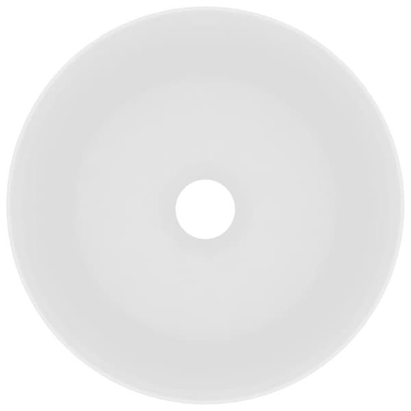 vidaXL luksuriøs håndvask 40x15 cm rund keramisk mat hvid