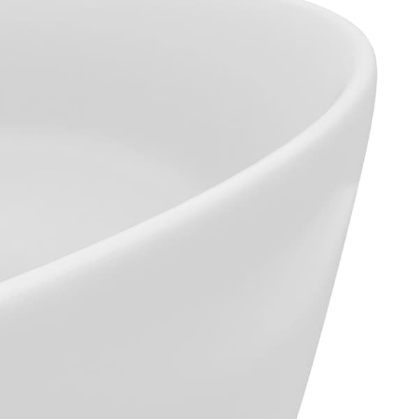 vidaXL luksuriøs håndvask 40x15 cm rund keramisk mat hvid