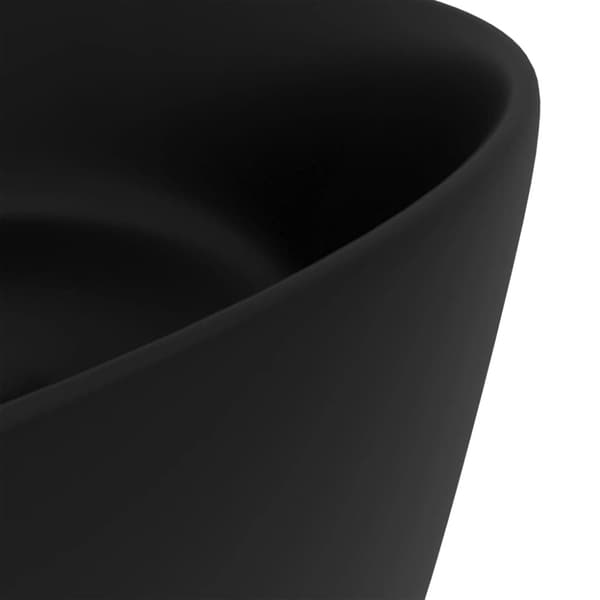 vidaXL luksuriøs håndvask 40x15 cm rund keramik mat sort