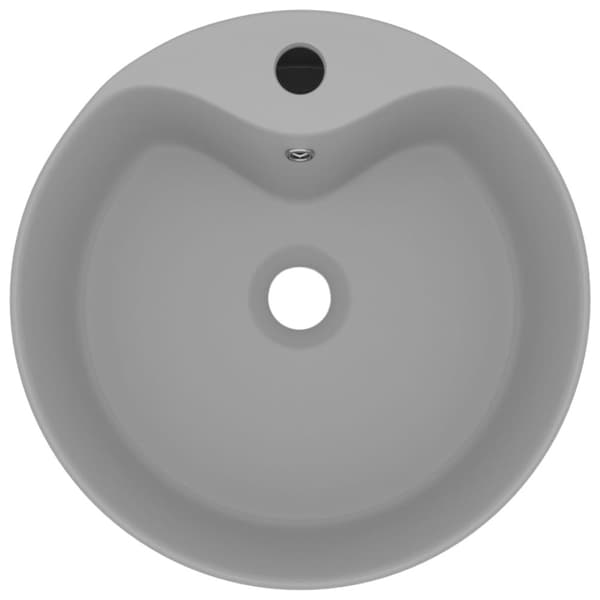 vidaXL Tvättställ med bräddavlopp matt ljusgrå 36x13 cm keramik