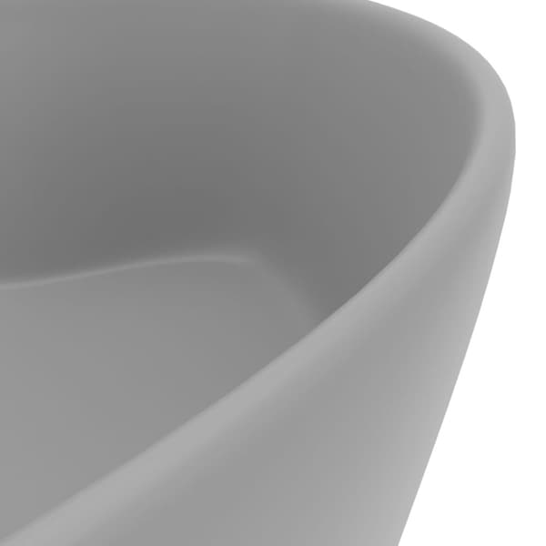 vidaXL Tvättställ med bräddavlopp matt ljusgrå 36x13 cm keramik