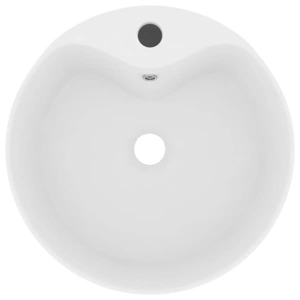 vidaXL luksuriøs håndvask med overløb 36x13 cm keramik mat hvid