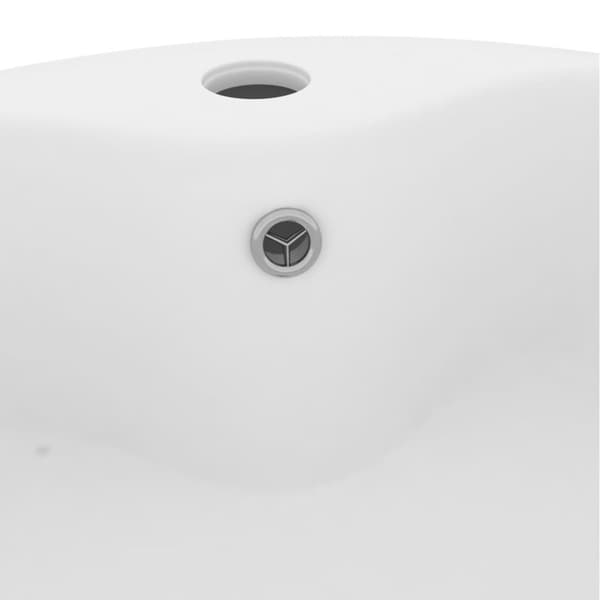 vidaXL luksuriøs håndvask med overløb 36x13 cm keramik mat hvid