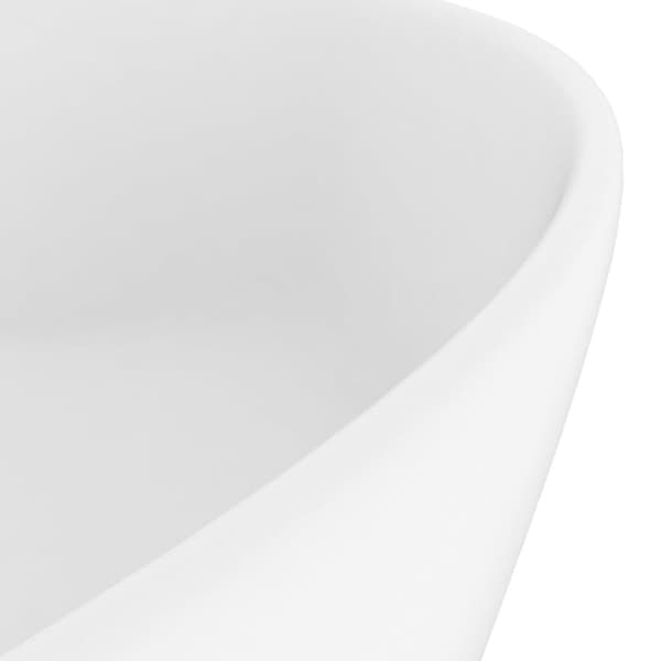vidaXL luksuriøs håndvask med overløb 36x13 cm keramik mat hvid