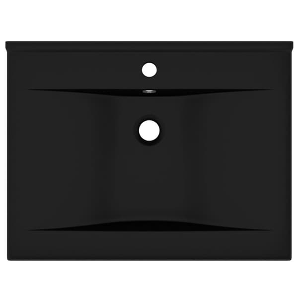 vidaXL luksuriøs håndvask med vandhanehul 60x46 cm keramisk mat sort