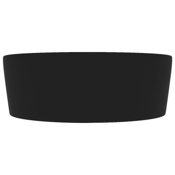 vidaXL luksuriøs håndvask med overløb 36x13 cm keramik mat sort