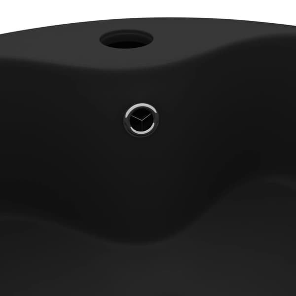 vidaXL luksuriøs håndvask med overløb 36x13 cm keramik mat sort