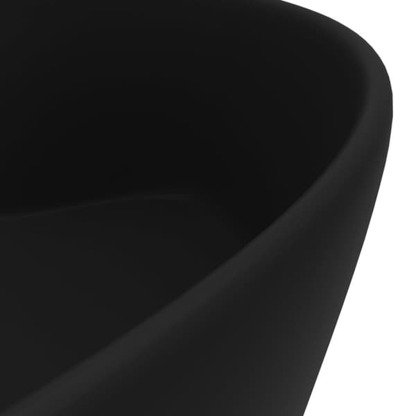 vidaXL luksuriøs håndvask med overløb 36x13 cm keramik mat sort