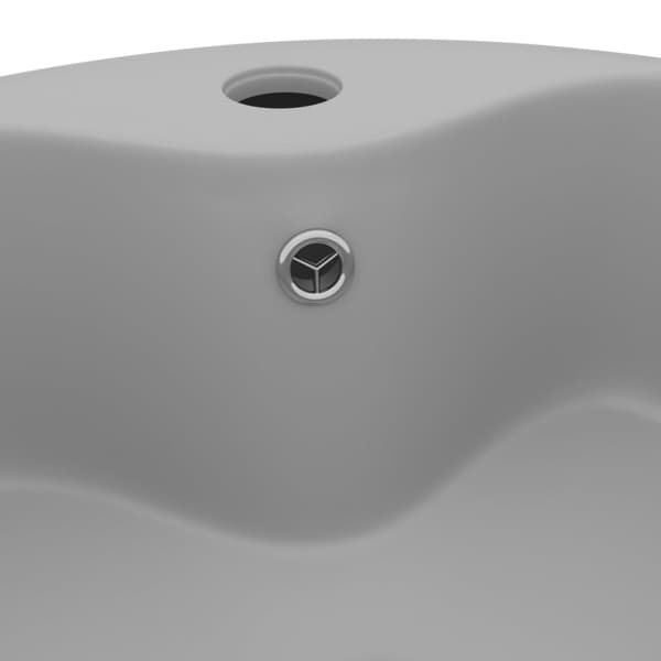 vidaXL luksuriøs håndvask med overløb 36x13 cm keramik mat lysegrå