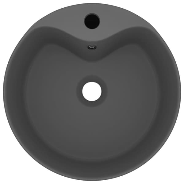 vidaXL luksuriøs håndvask med overløb 36x13 cm keramik mat mørkegrå