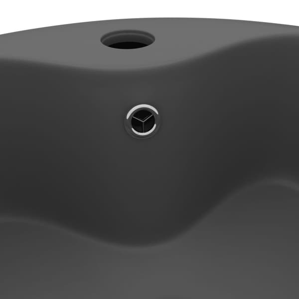 vidaXL luksuriøs håndvask med overløb 36x13 cm keramik mat mørkegrå