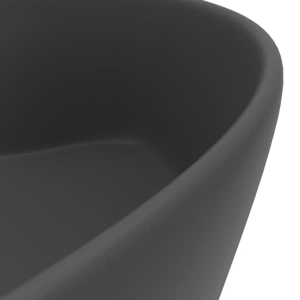 vidaXL luksuriøs håndvask med overløb 36x13 cm keramik mat mørkegrå