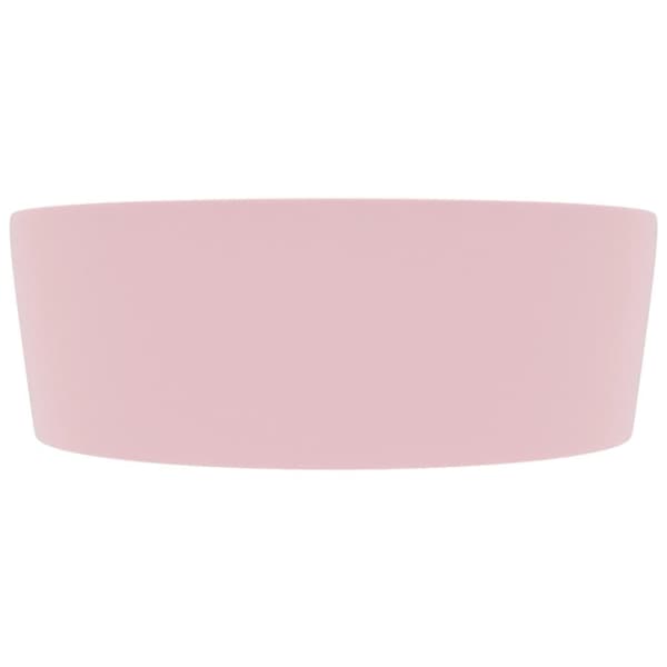 vidaXL luksuriøs håndvask med overløb 36x13 cm keramik mat pink