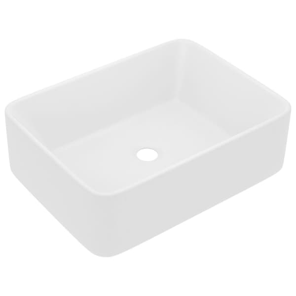 vidaXL Luksuriøs servant matt hvit 41x30x12 cm keramisk