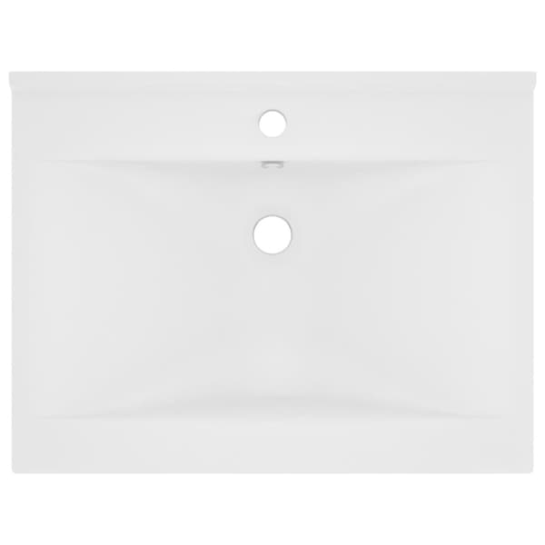 vidaXL luksuriøs håndvask med vandhanehul 60x46 cm keramisk mat hvid