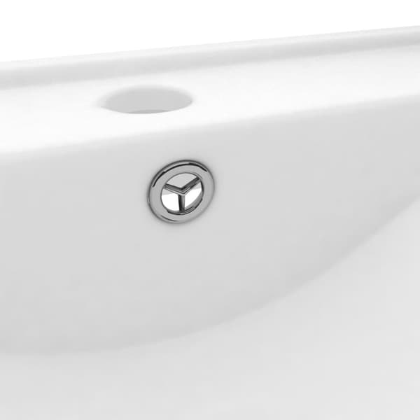vidaXL luksuriøs håndvask med vandhanehul 60x46 cm keramisk mat hvid